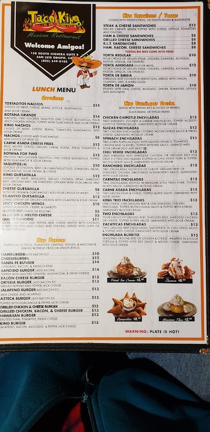 Menu Taco King San Luis Obispo - 3