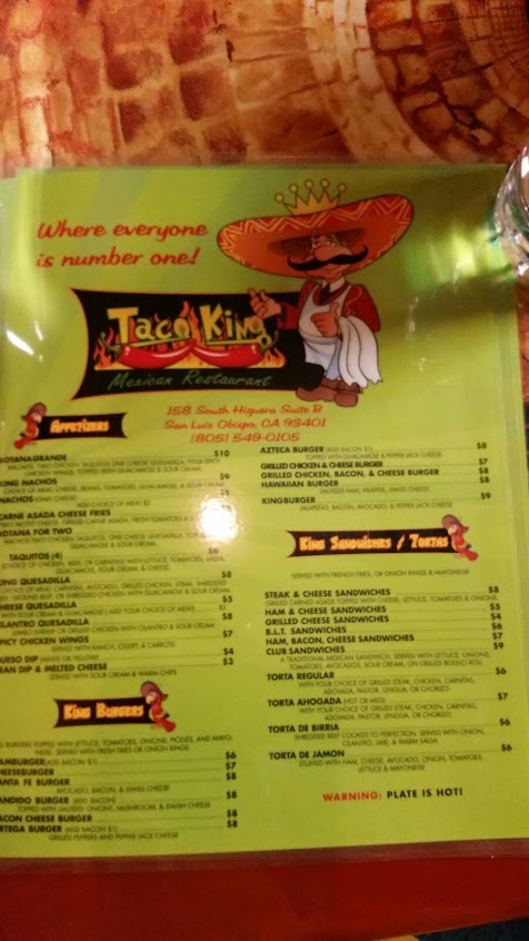 Menu Taco King San Luis Obispo - 4