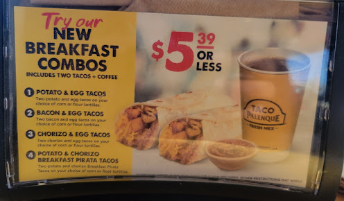 Menu Taco Palenque Morrison Expy 77 - 1