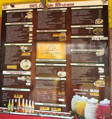 Menu Tacos Al Carbon Of Lake Worth - 0