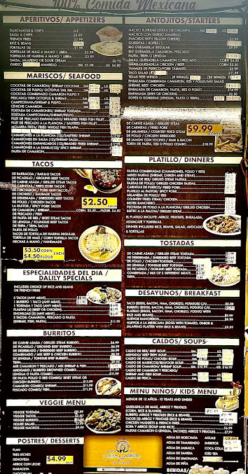 Menu Tacos Al Carbon Of Lake Worth - 9