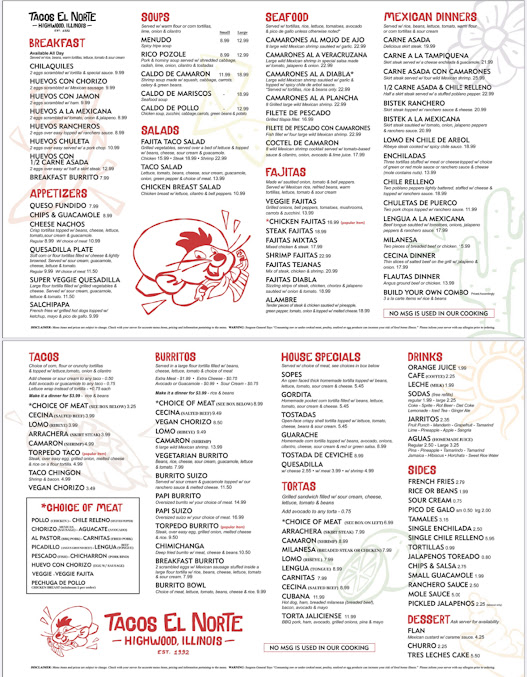 Menu Tacos El Norte - 4