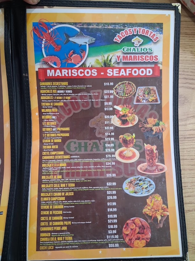Menu Tacos Y Tortas Chalios Visalia - 2