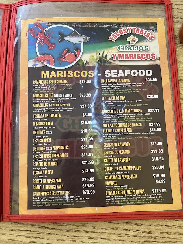 Menu Tacos Y Tortas Chalios Visalia - 5