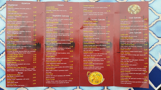 Menu Taj Mahal Halal Indian Restaurant - 0