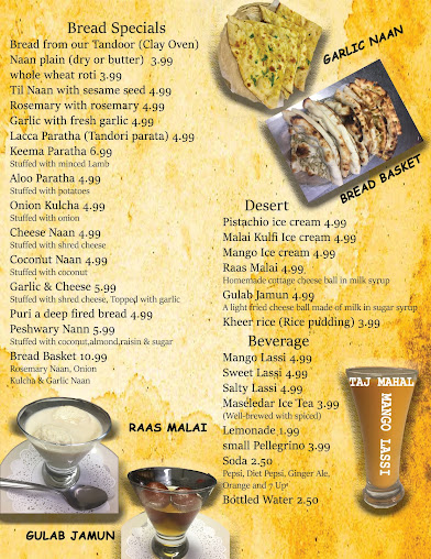 Menu Taj Mahal Halal Indian Restaurant - 8