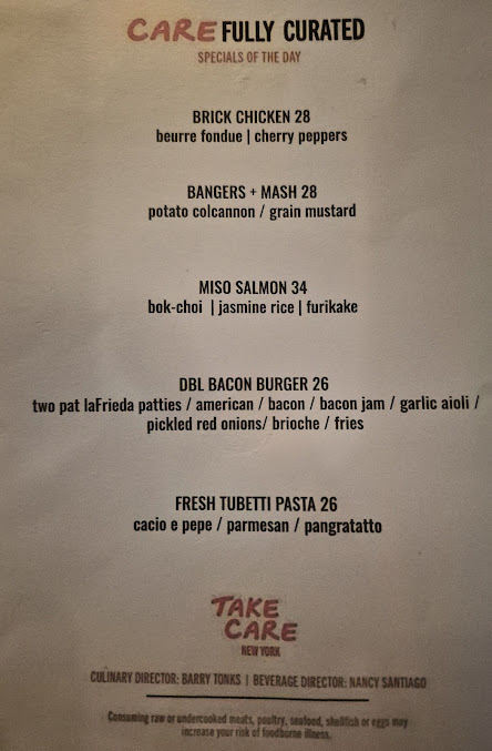 Menu Take Care - 1