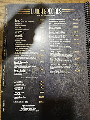 Menu Taqueria Chuyita - 7