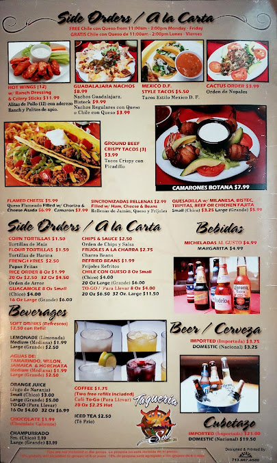Menu Taqueria El Sol De Mexico - 2