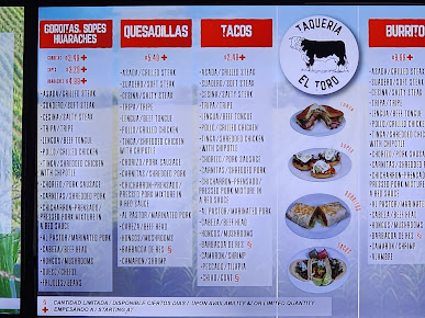 Menu Taqueria El Toro - 1