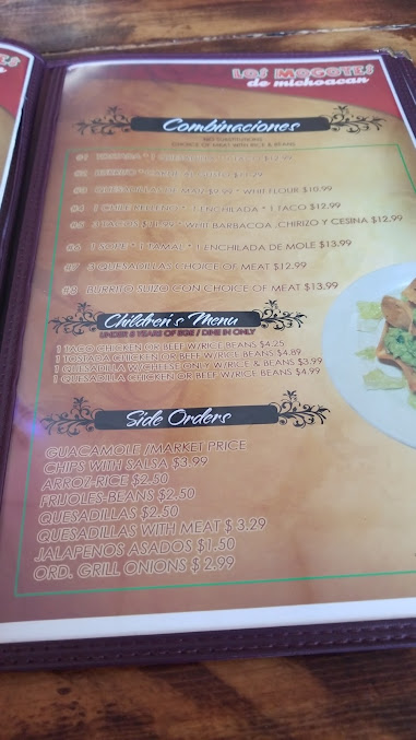 Menu Taqueria Los Mogotes De Michoacan - 0