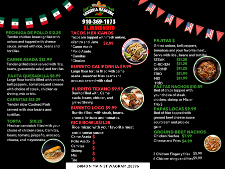 Menu Taqueria Mexicana El Rinconsito - 1