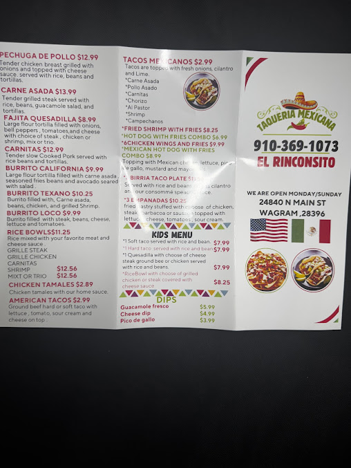 Menu Taqueria Mexicana El Rinconsito - 2