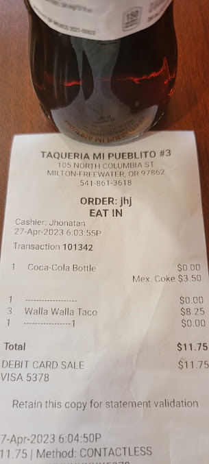 Menu Taqueria Mi Pueblito Milton Freewater - 0