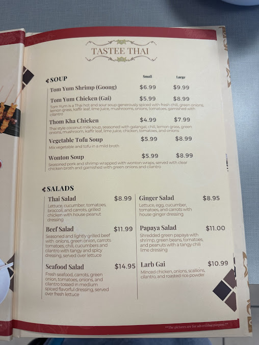 Menu Tastee Thai - 0