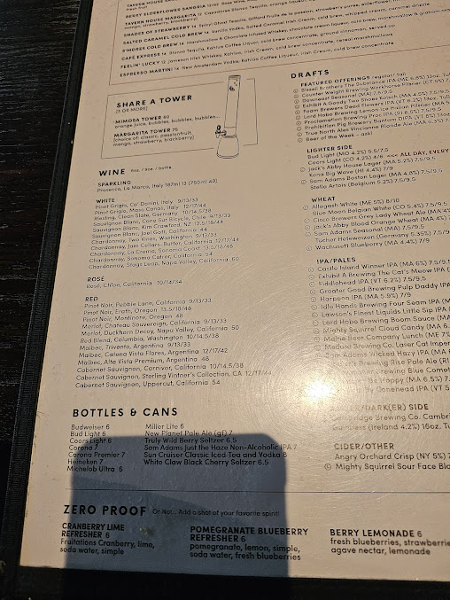 Menu Tavern In The Square - 3