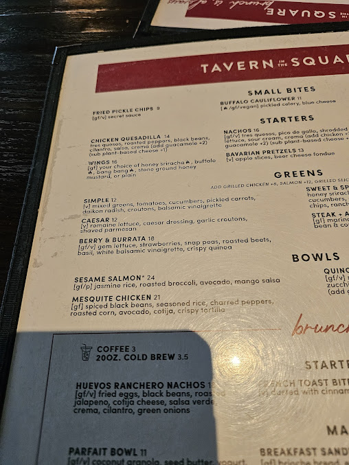 Menu Tavern In The Square - 9