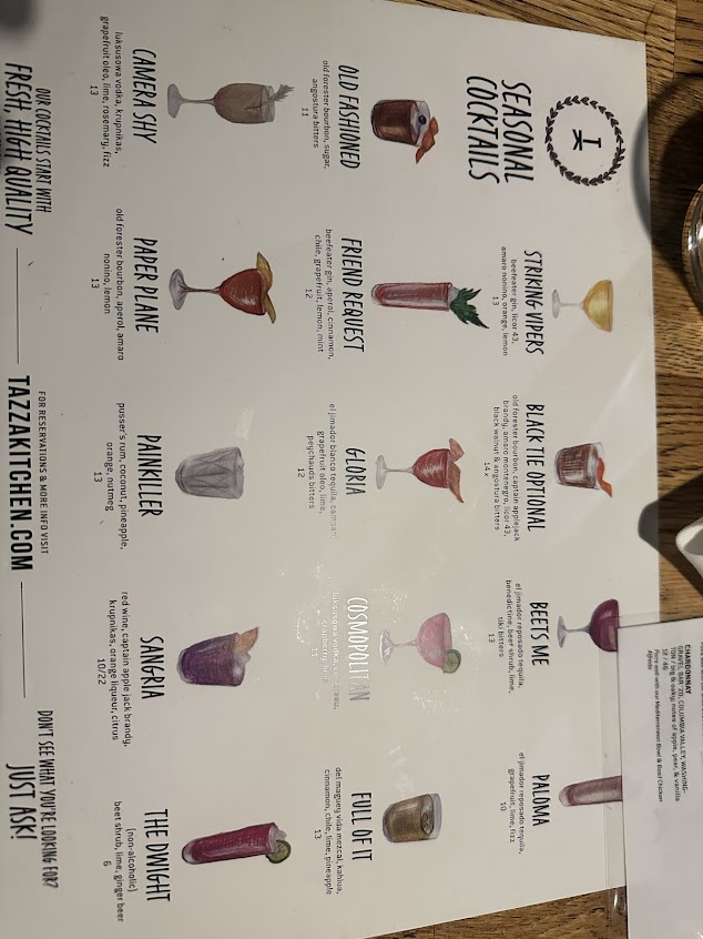 Menu Tazza Kitchen Stone Creek Village - 0