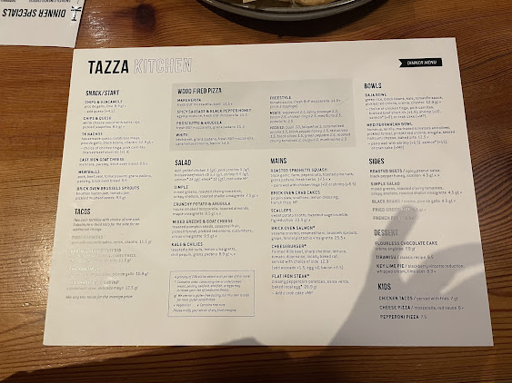 Menu Tazza Kitchen Stone Creek Village - 3