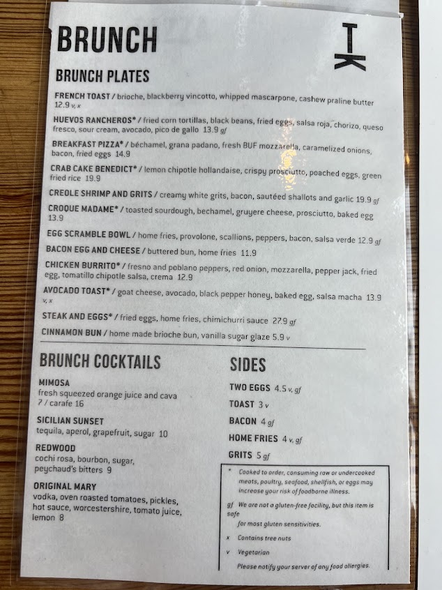 Menu Tazza Kitchen Stone Creek Village - 5