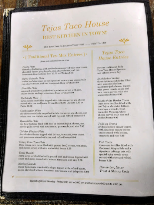 Menu Tejas Taco House - 2