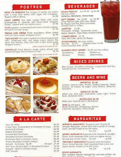 Menu Teotihuacán Mexican Café - 1