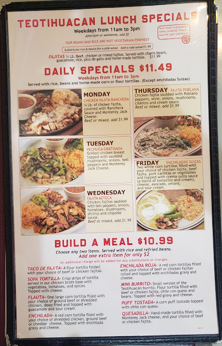 Menu Teotihuacán Mexican Café - 4