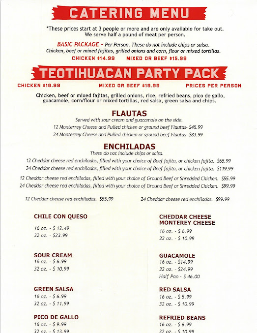 Menu Teotihuacán Mexican Café - 7