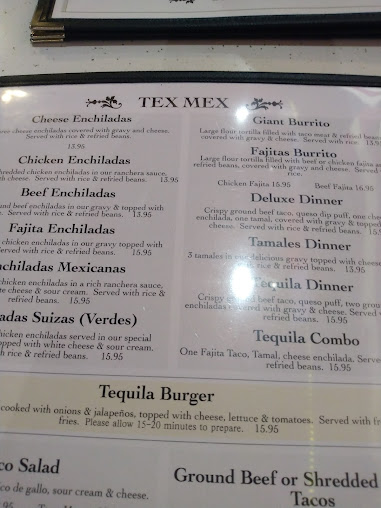 Menu Tequila Lopez Mexican Restaurant - 1