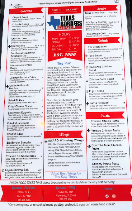 Menu Texas Borders Bar And Grill - 2