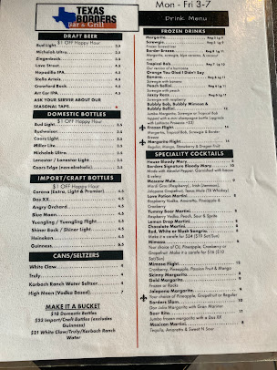 Menu Texas Borders Bar And Grill - 4