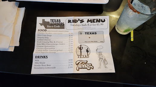 Menu Texas Borders - 2