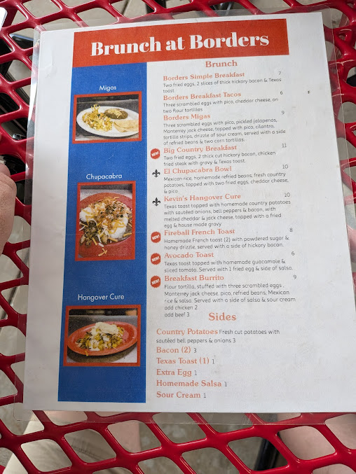 Menu Texas Borders - 7