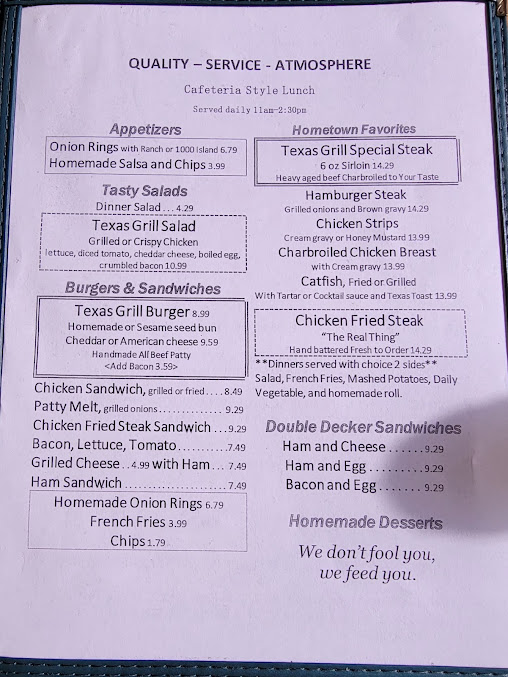 Menu Texas Grill Restaurant - 4