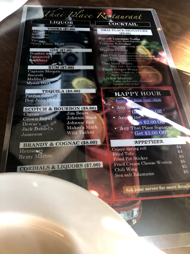 Menu Thai Place Restaurant And Full Bar - 4