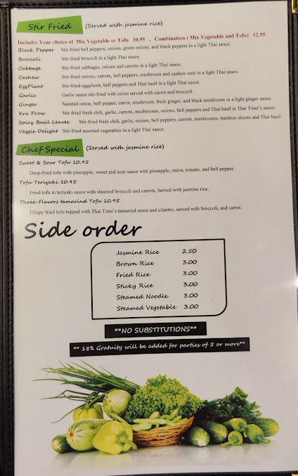 Menu Thai Time Thai And Sushi Restaurant - 1