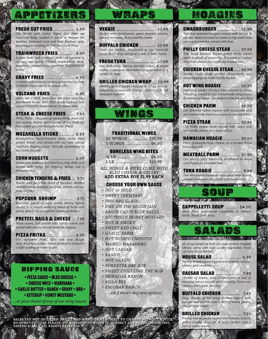 Menu The 1905 Tavern - 0