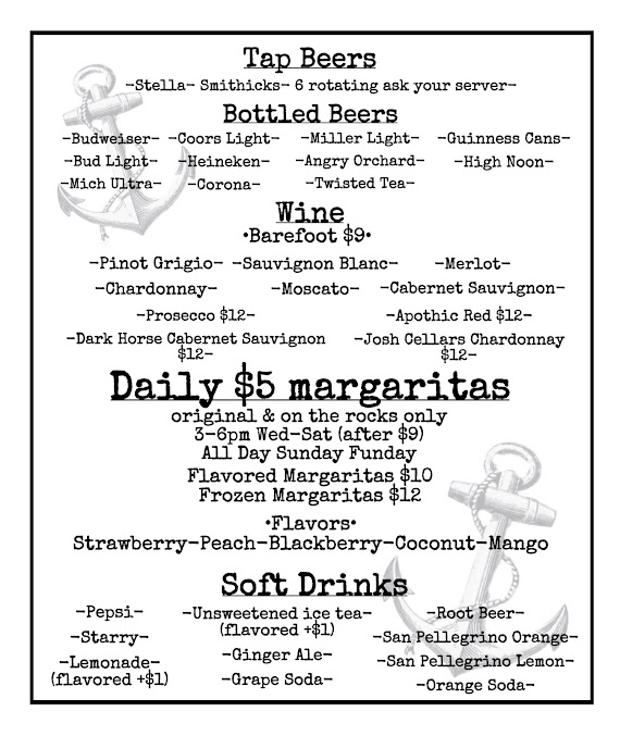 Menu The Anchorage Restaurant And Marina - 1