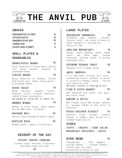 Menu The Anvil Pub And Grill - 3