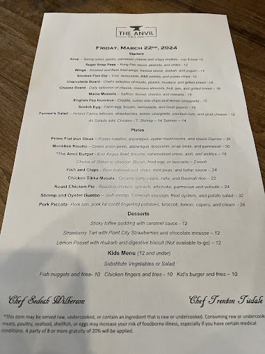 Menu The Anvil Pub And Grill - 8