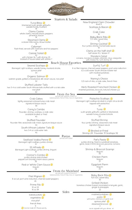 Menu The Beach House Restaurant Lbi - 2