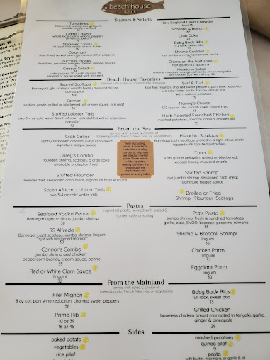 Menu The Beach House Restaurant Lbi - 3