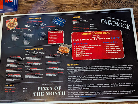 Menu The Bing Pizzeria Draft House - 2
