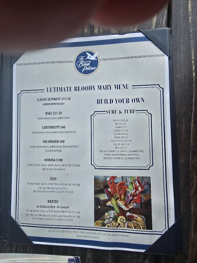 Menu The Blind Pelican Seafood House - 5