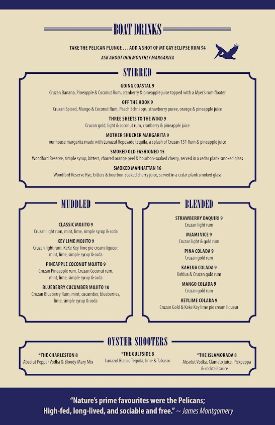 Menu The Blind Pelican Seafood House - 9