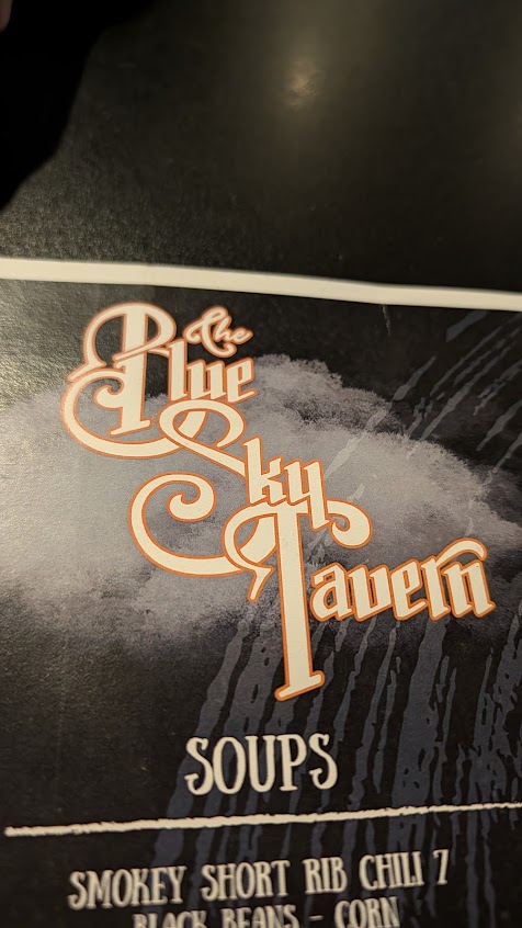 Menu The Blue Sky Tavernred Mill Ribs Whiskey - 2