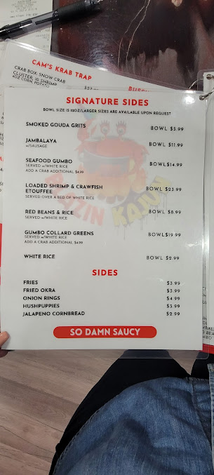 Menu The Boat At Blazin Kajun North - 1
