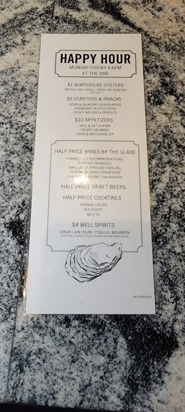 Menu The Boathouse At City Point - 0