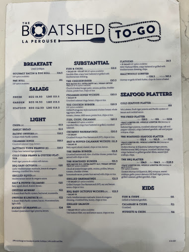 Menu The Boatshed To-Go - 3