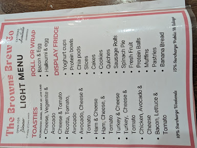 Menu The Browns Brew Co Cafe & Catering - 1